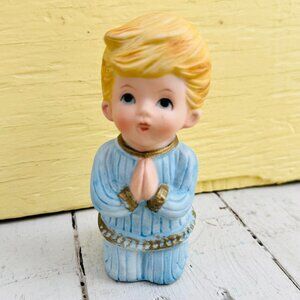 Vintage Homco Praying Boy Figurine, Mid Century Nursery Decor Knick Knack